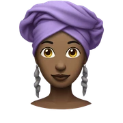 Voodoo witch with Light purple head wrap sticker