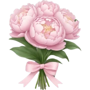 pastel peony bouquet with bow sticker