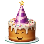 Birthday Cake with a Party Hat sticker