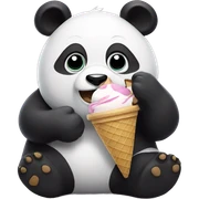 Panda eating ice cream sticker