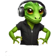 Lizard djing sticker