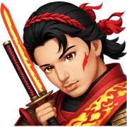 Fire-Wielding Samurai sticker