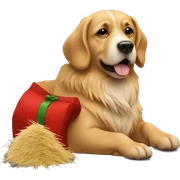 Dog with santa hay sticker