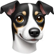 black and white old rat terrier sticker