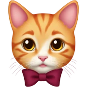 Baby orange kitty with a coquette burgundy bow sticker