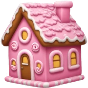 A pink gingerbread house sticker
