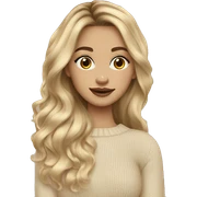 Blonde balayage long hair women beige sweater sticker