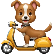 Hond op scooter sticker