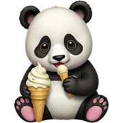 Panda eating ice cream sticker