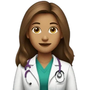 doctor women brown long hair sticker