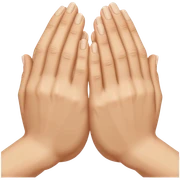 Caucasian hands together in prayer sticker