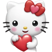 hello kitty with heart sticker