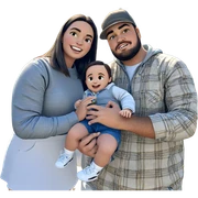 happy girl with family outdoors sticker
