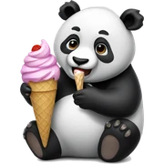 Panda eating ice cream sticker