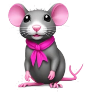 Rat wearing hot pink heals sticker