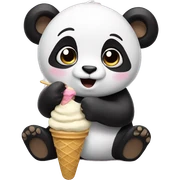 Panda eating ice cream sticker