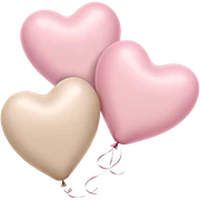 Balloons of pale beige and pale pink in the shape of hearts sticker