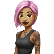 Tattooed girl sticker