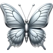 borboleta prata chrome sticker