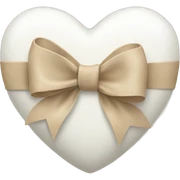 white heart with beige bow sticker