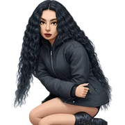 girl in black jacket sticker