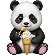 Panda eating ice cream sticker