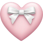 Pastel pink heart with white bow sticker