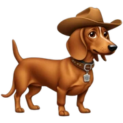 cowboy wiener dog sticker
