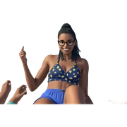 carefree girl at the ocean sticker