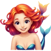 smiling mermaid at sunset sticker