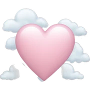 light pink heart with clouds sticker