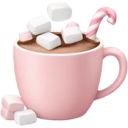 Light Pink mug of hot chocolate with marshmallows  sticker