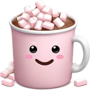 Light Pink mug of hot chocolate with marshmallows  sticker