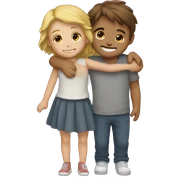 boy and girl hug sticker