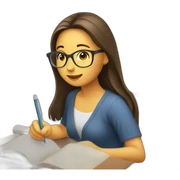girl studying sticker