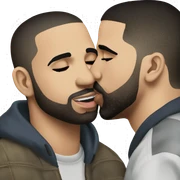 drake kissing drake sticker