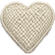 Cream knit heart sticker