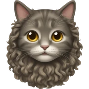 Cat with curly hair sticker