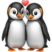 Penguin love sticker