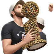 male with hat in crowd sticker