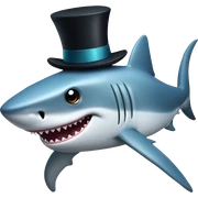 Shark with a top hat sticker