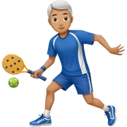 Asian man playing pickleball sticker