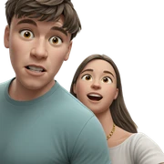 girl and boy indoors together sticker