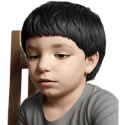 serene boy with black hair sticker