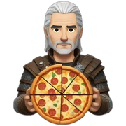 Geralt with pizza sticker