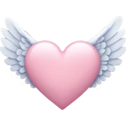 Pastel pink heart with wings sticker