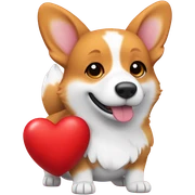 Corgi hugging heart sticker