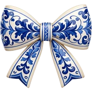 Bow with blue deruta pattern sticker