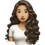 Brunette, long wavy hair, girl emotions sticker