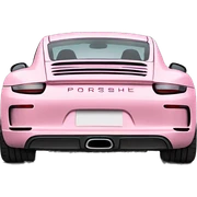 Back view Light pink porshe car sticker